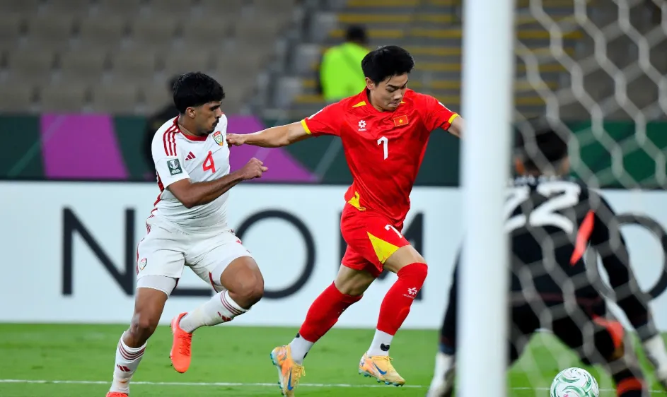 Đình Bắc tiếp tục tỏa sáng trong trận thắng 3-2 của U23 Việt Nam trước U23 UAE. Ảnh: AFC