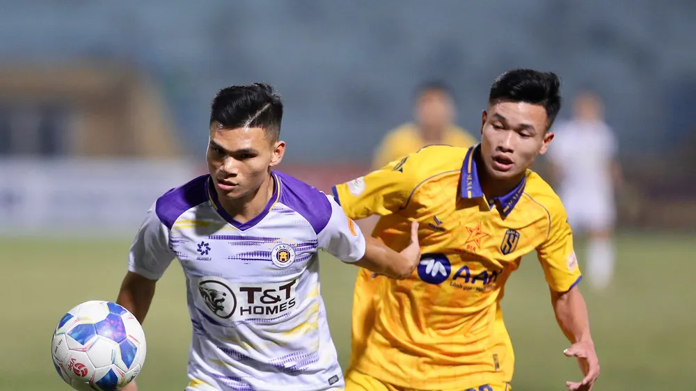 Hà Nội FC chiếm ưu thế trong đối đầu trước SLNA trong 5 trận đấu gần đây. Ảnh: VPF