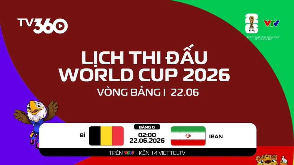 Lịch thi đấu ngày 22-6 World Cup 2026