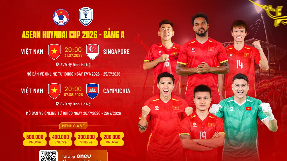 Vé xem đội tuyển Việt Nam thi đấu ASEAN Cup 2026 giá bao nhiêu, mua ở đâu?