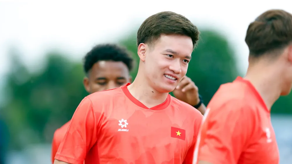 Hoàng Đức quyết tâm cùng toàn đội hướng đến mục tiêu ghi nhiều bàn thắng vào lưới Timor Leste. Ảnh: ANH KHOA