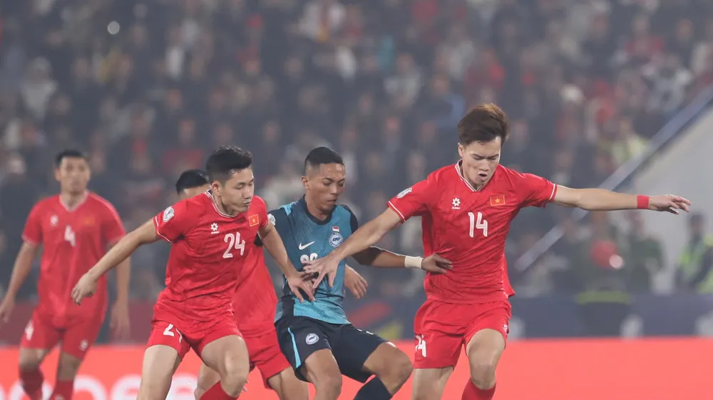 Đội tuyển Việt Nam loại Singapore ở bán kết ASEAN Cup 2024. Ảnh: VFF