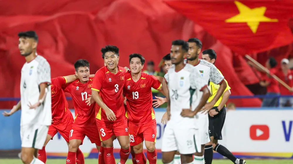 Đội tuyển Việt Nam thắng Bangladesh 3-0 trong trận giao hữu vào năm 2025. Ảnh: VFF