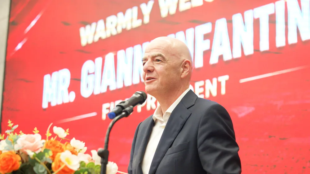Chủ tịch Gianni Infantino phát biểu tại sự kiện