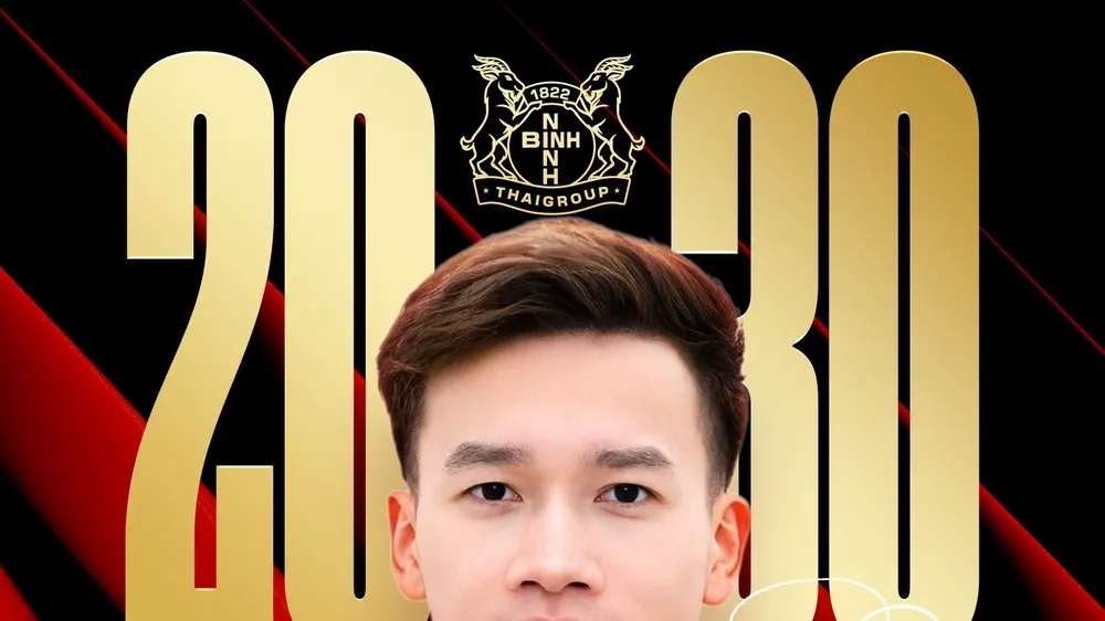 Nguyễn Hoàng Đức gia hạn hợp đồng với CLB Ninh Bình đến năm 2030. Ảnh: NBFC