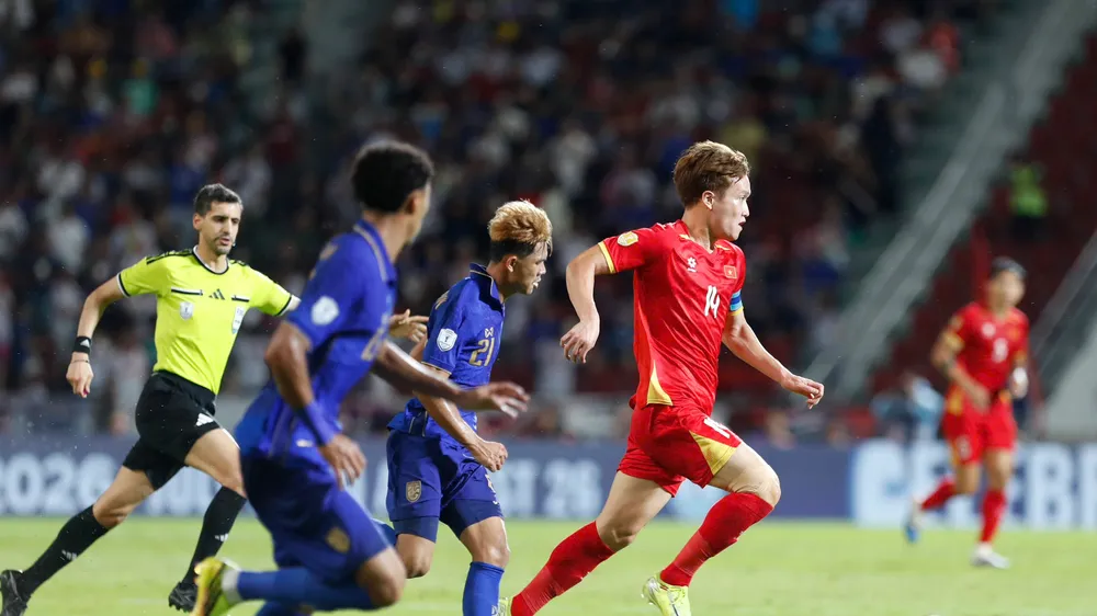 Chưa đạt thể trạng tốt nhất, Hoàng Đức để ngỏ khả năng tham dự FIFA ASEAN Cup 2026. Ảnh: ANH KHOA