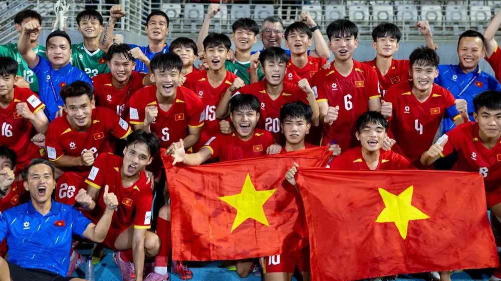 U17 Việt Nam xuất sắc giành quyền tham dự VCK FIFA U17 World Cup 2027. Ảnh: VFF