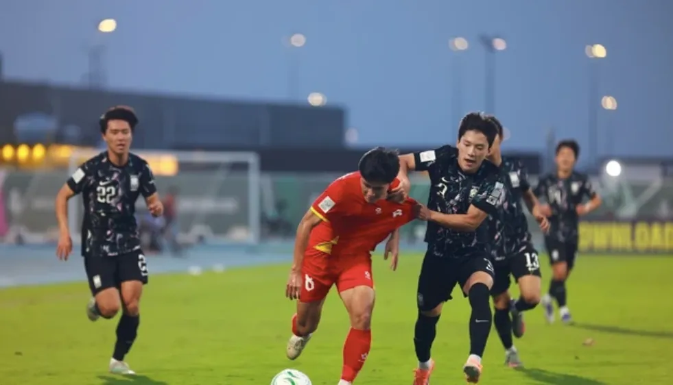 U23 Việt Nam trong trận thắng U23 Hàn Quốc ở VCK U23 châu Á 2026. Ảnh: TED TRẦN
