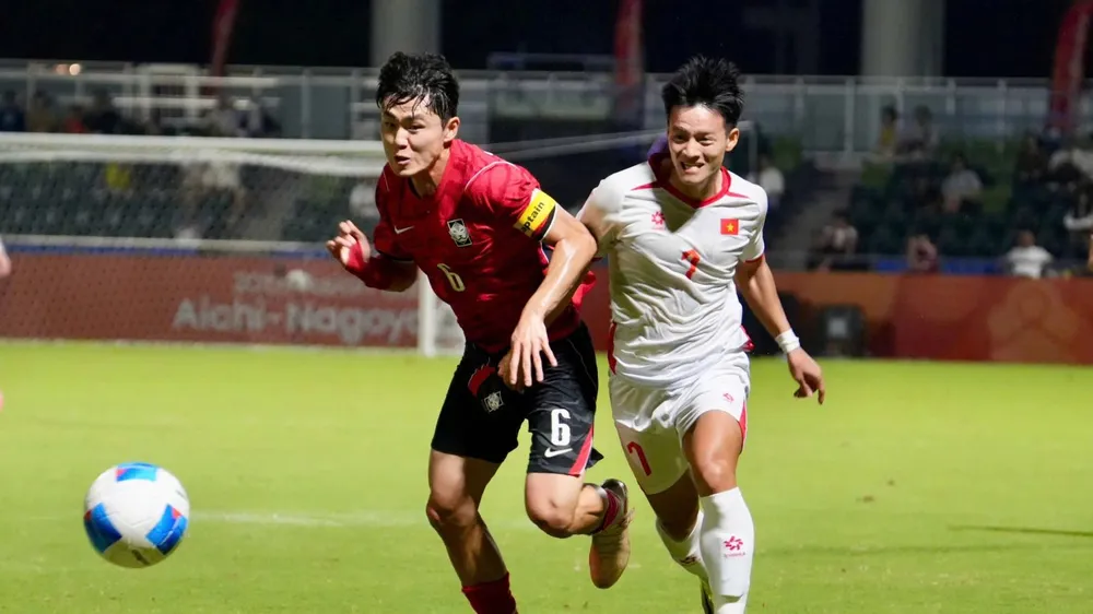 U23 Việt Nam đã dừng bước ở tứ kết ASIAD 2026 sau trận thua U23 Hàn Quốc 0-4. Ảnh: VFF