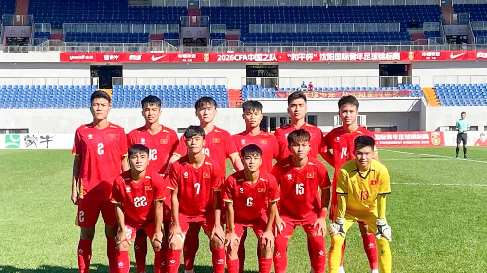 Đội U16 Việt Nam khép lại giải giao hữu quốc tế tại Trung Quốc. Ảnh: VFF