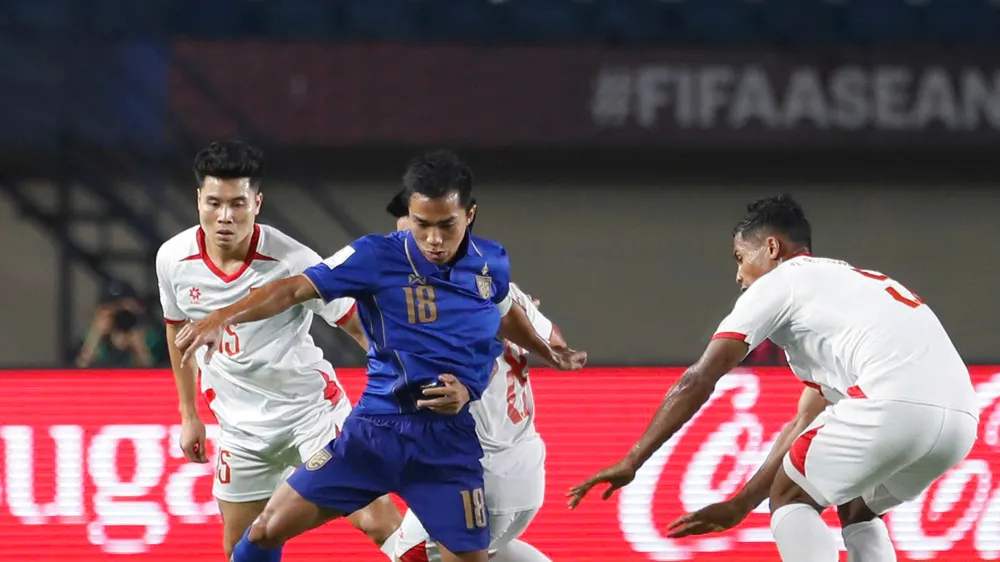 Thái Lan lại bị Việt Nam thu hẹp điểm số trên BXH FIFA sau trận thua dễ trước Philippines. Ảnh: ANH KHOA