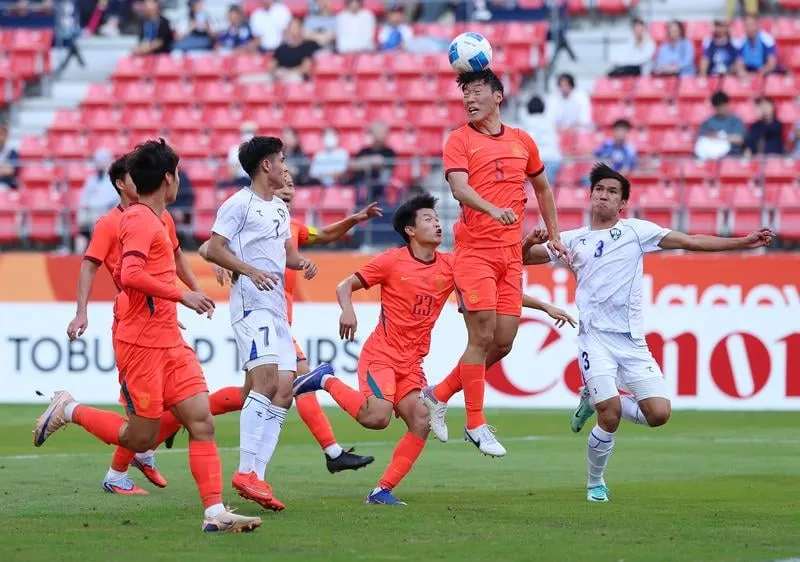 U23 Trung Quốc vượt qua U23 Uzbekistan sau loạt sút luân lưu 11m. Ảnh: TÂN HOA XÃ