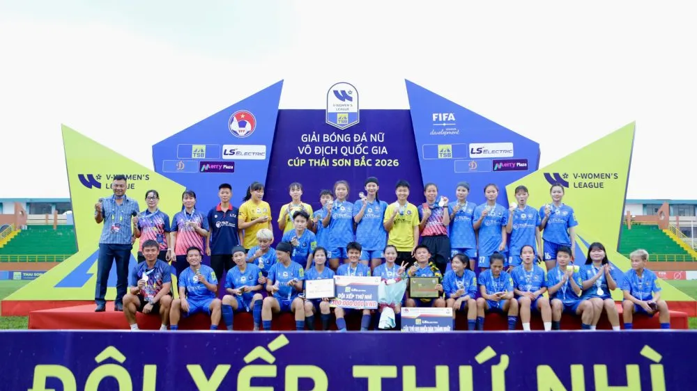 Thái Nguyên T&T giành vị trí Á quân. Ảnh: ANH KHOA