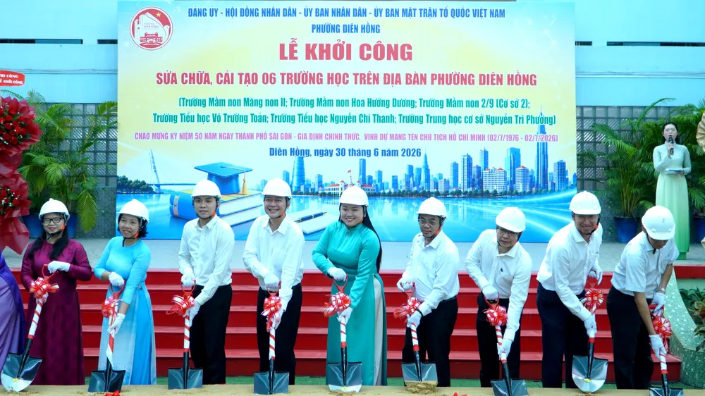 Khởi công sửa chữa, cải tạo 6 trường học tại phường Diên Hồng