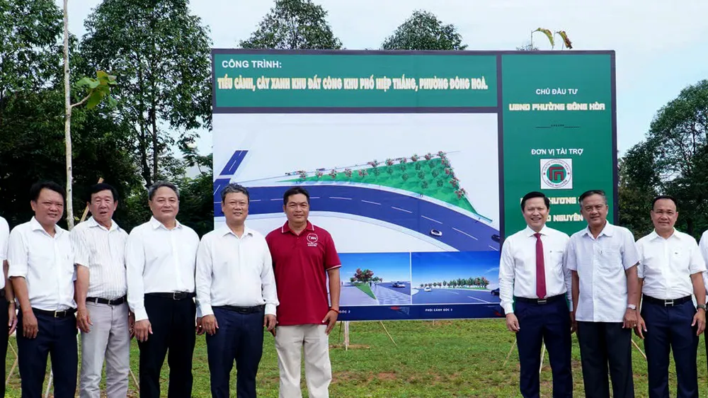 Phường Đông Hòa khởi công và khánh thành các không gian xanh bằng hình thức xã hội hóa