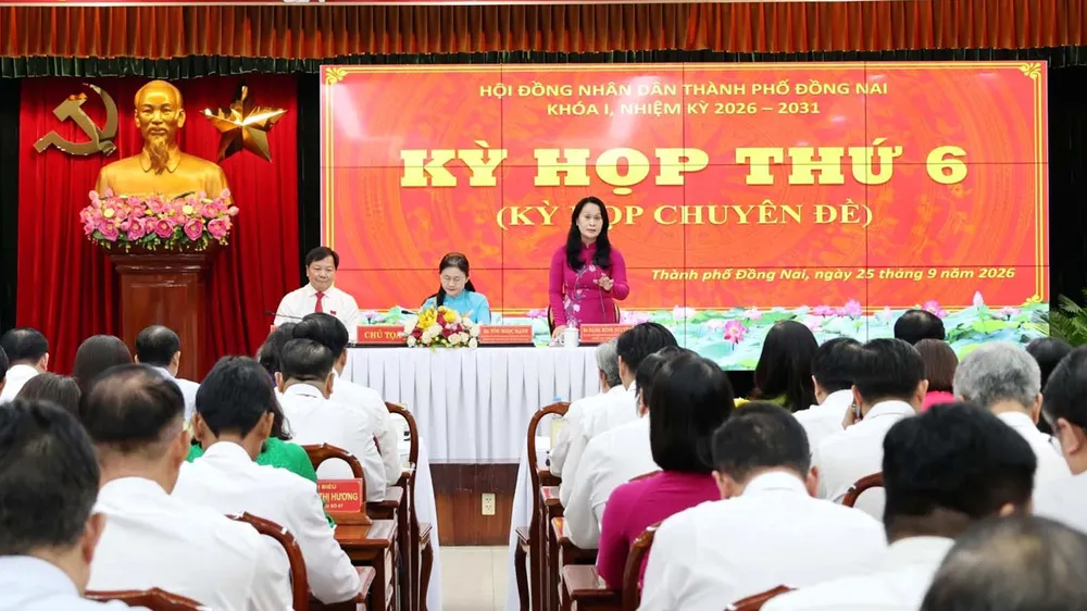 Kỳ họp thứ 6 HĐND TP Đồng Nai khóa I, nhiệm kỳ 2026-2031. Ảnh: HT
