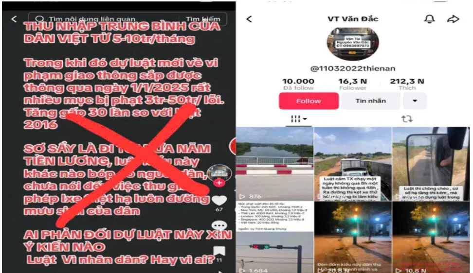 Xử phạt 1 chủ tài khoản TikTok đăng thông tin bịa đặt về Nghị định 168