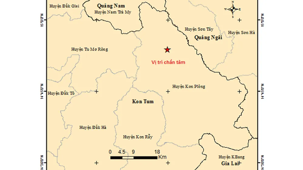 Liên tiếp 8 trận động đất trong 1 ngày ở Kon Tum