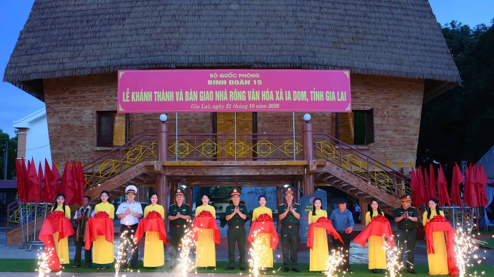 Gia Lai: Khánh thành nhà rông văn hóa xã Ia Dom