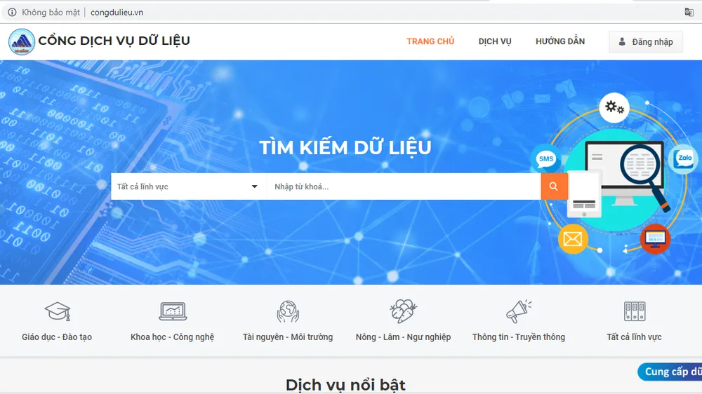 Thí điểm sử dụng Cổng dịch vụ dữ liệu và Ứng dụng Cho và Nhận