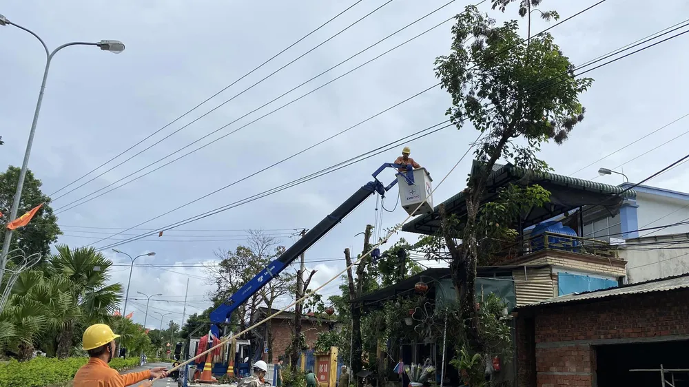 Các đơn vị điện lực phát quang hành lang tuyến tại tỉnh Quảng Nam
