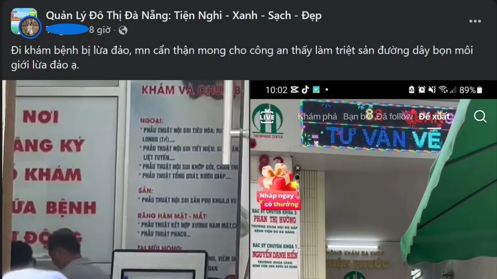 Chị T.L. đăng tải thông tin lên mạng xã hội