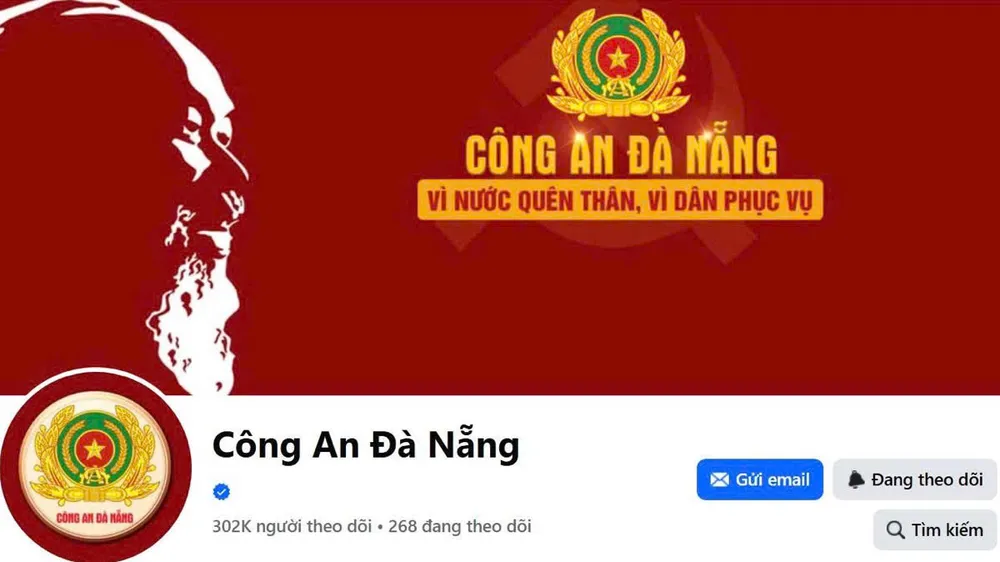 Giao diện fanpage Công an Đà Nẵng thu hút hàng trăm nghìn lượt theo dõi 