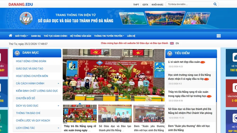 Trang thông tin chính thức duy nhất của Sở GD-ĐT TP Đà Nẵng