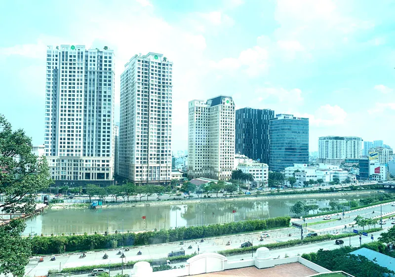 Khu vực quận 4 có mật độ nhà ở trung bình cao nhất TPHCM. Ảnh: HUY LÊ 