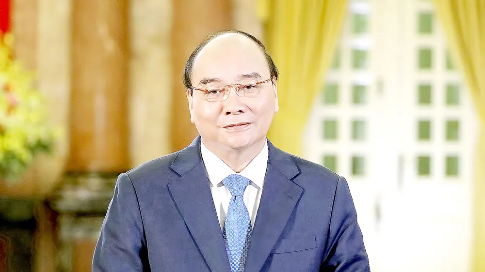 Chủ tịch nước Nguyễn Xuân Phúc phát biểu tại hội nghị. Ảnh: TTXVN