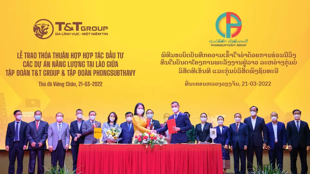 T&T Group hợp tác với tập đoàn hàng đầu của Lào, phát triển 2.500 MW điện tái tạo 