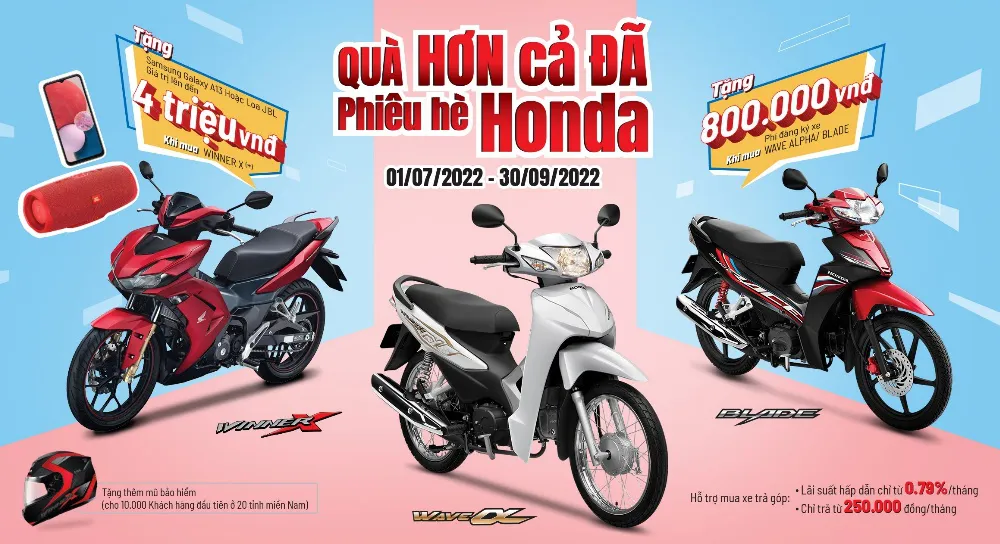 Hè rực rỡ cùng chương trình khuyến mại “Quà hơn cả đã, phiên hè Honda”