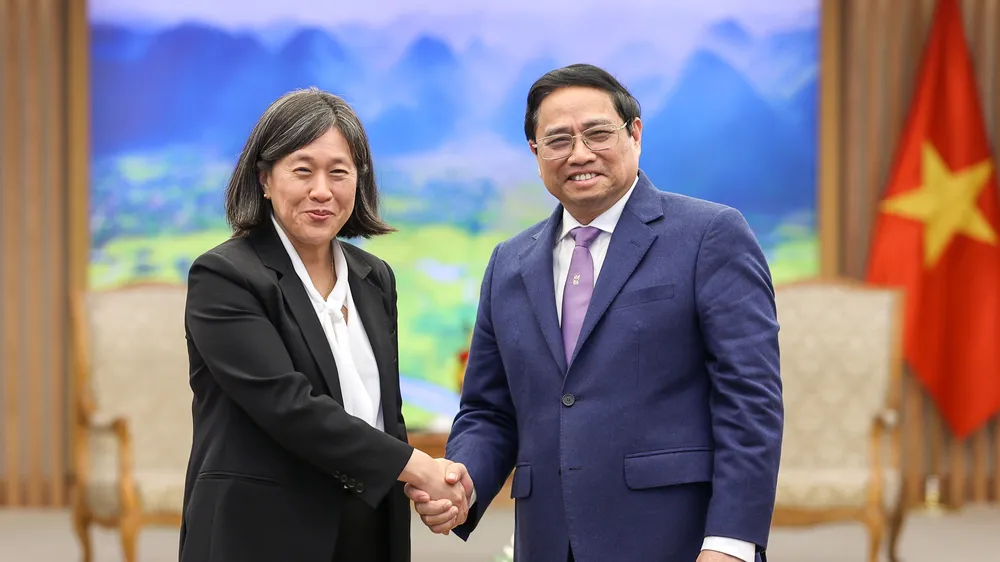  Thủ tướng Phạm Minh Chính tiếp Đại diện Thương mại Hoa Kỳ - bà Katherine Tai