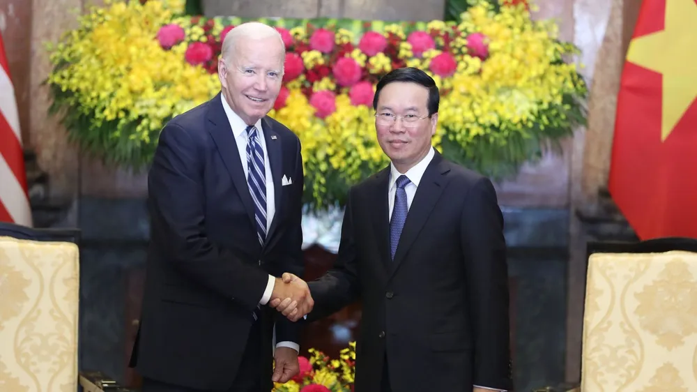 Chủ tịch nước Võ Văn Thưởng tiếp và chủ trì tiệc chiêu đãi Tổng thống Joe Biden