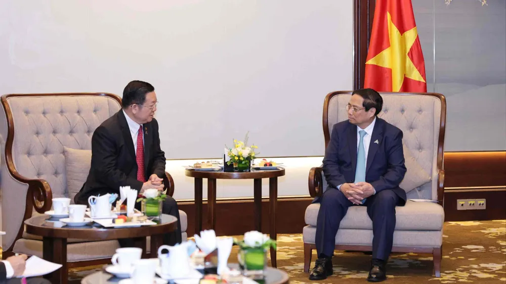 Thủ tướng Phạm Minh Chính đã tiếp Tổng Thư ký ASEAN Kao Kim Hourn. Ảnh: Ảnh: QUANG PHÚC