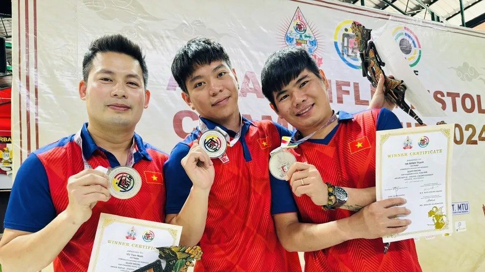 Xạ thủ đội tuyển bắn súng Việt Nam sẽ tiếp tục thi đấu tại Brazil để tranh thêm vé Olympic 2024. Ảnh: MINH MINH