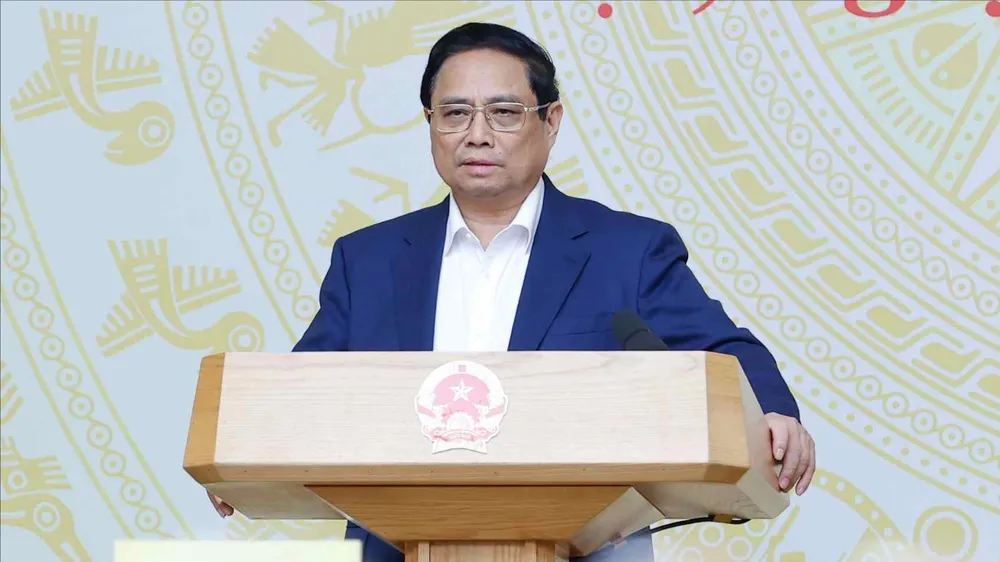 Thủ tướng Phạm Minh Chính chủ trì và phát biểu tại Phiên họp thứ 8 của Ban chỉ đạo Cải cách hành chính của Chính phủ, Ảnh: VIẾT CHUNG 