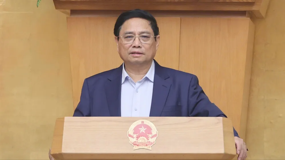 Thủ tướng Phạm Minh Chính chủ trì và phát biểu tại phiên họp Chính phủ thường kỳ tháng 10. Ảnh: VIẾT CHUNG
