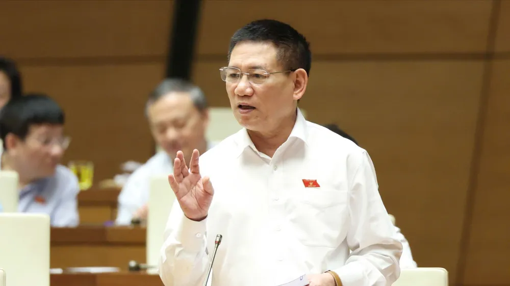 Phó Thủ tướng Hồ Đức Phớc phát biểu tại nghị trường chiều 11-11. Ảnh: QUANG PHÚC