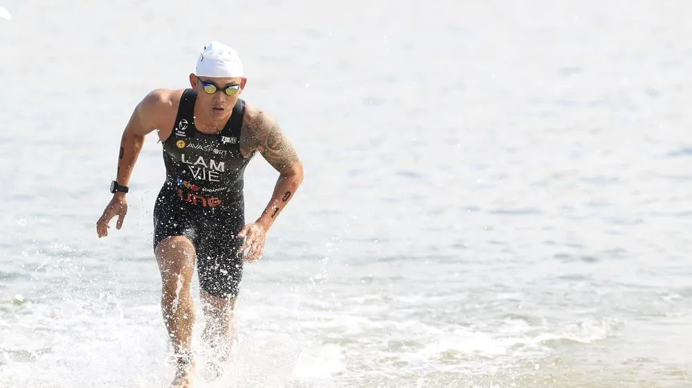 Lâm Quang Nhật là VĐV triathlon tiên phong của Việt Nam. Ảnh: DŨNG PHƯƠNG