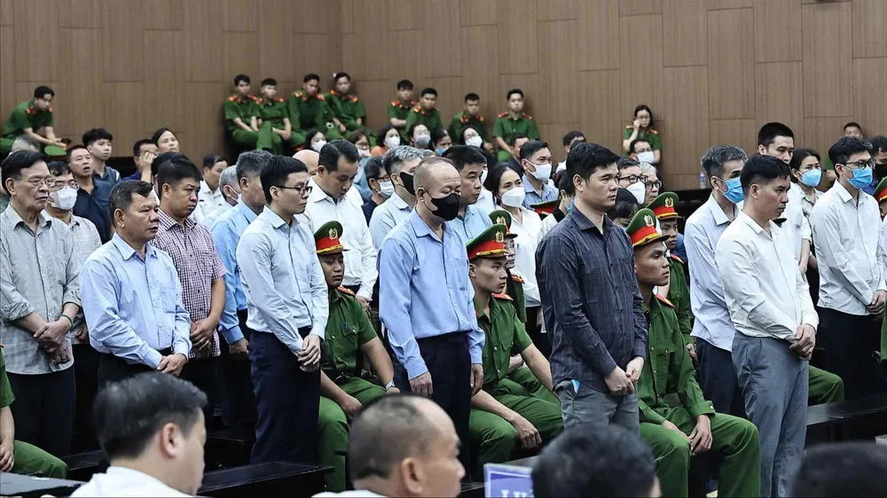 Các bị cáo tại phiên tòa