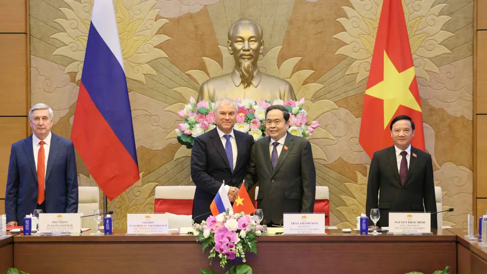 Phiên họp lần thứ tư của Ủy ban hợp tác liên Nghị viện giữa Quốc hội Việt Nam và Duma Quốc gia, Quốc hội Liên bang Nga. Ảnh: QUANG PHÚC