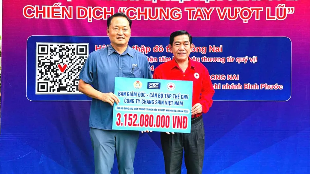Công ty Chang Shin Việt Nam ủng hộ hơn 3,1 tỷ đồng giúp đồng bào vùng lũ