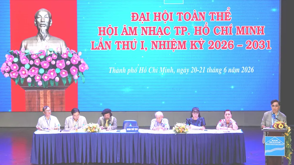 Đại hội Hội Âm nhạc TPHCM lần thứ I, nhiệm kỳ 2026-2031 diễn ra trong 2 ngày. Ảnh: THÚY BÌNH