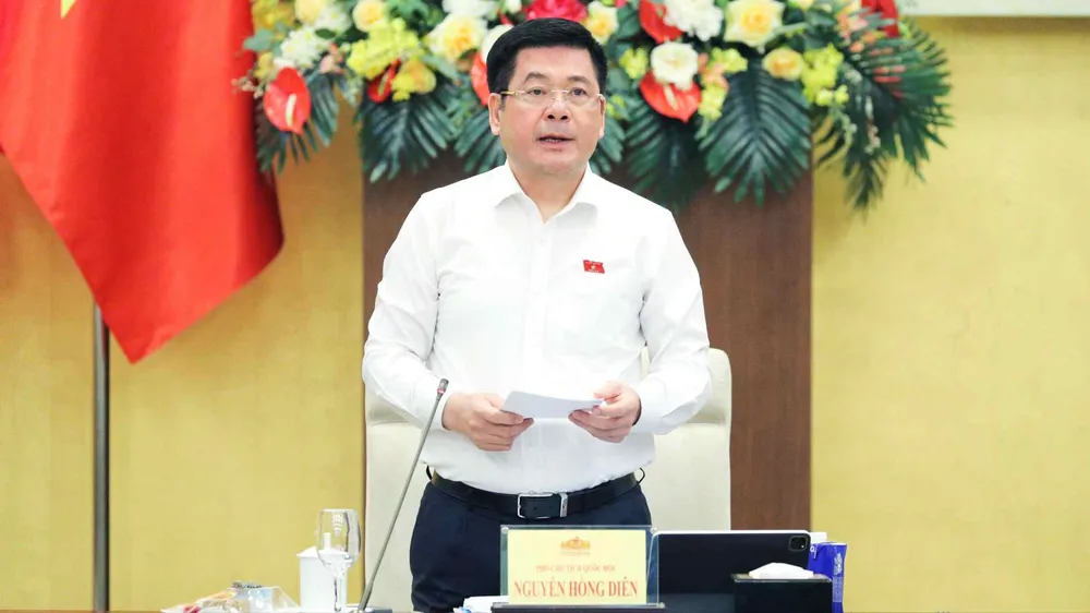 Phó Chủ tịch Quốc hội Nguyễn Hồng Diên phát biểu tại hội thảo. Ảnh: CẨM HÀ