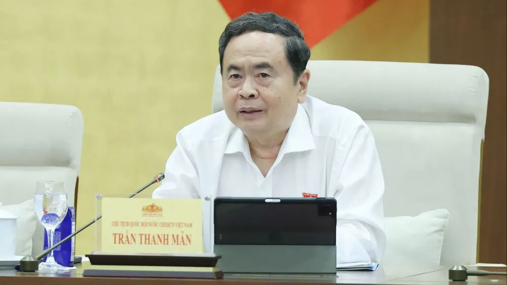 Chủ tịch Quốc hội Trần Thanh Mẫn cho ý kiến về dự thảo Luật Phát triển đô thị. Ảnh: QUANG PHÚC 