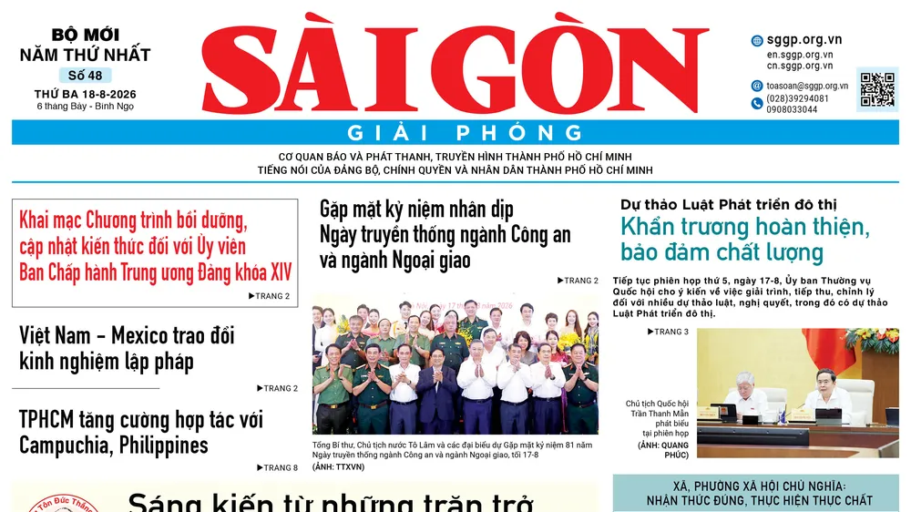 Báo Sài Gòn Giải Phóng ngày 18/8/2026