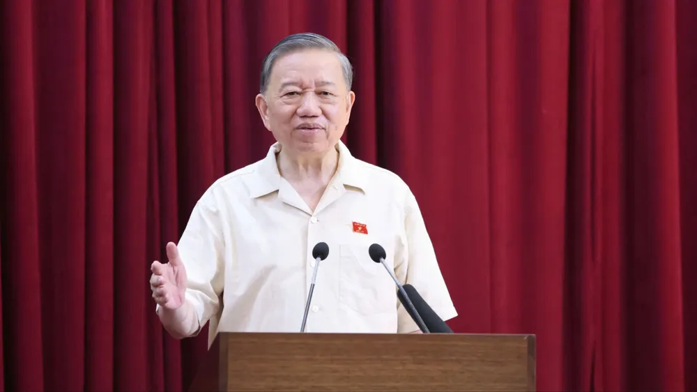 Tổng Bí thư, Chủ tịch nước Tô Lâm dự hội nghị đại biểu Quốc hội tiếp xúc cử tri TP Hà Nội, chiều 27-9. Ảnh: QUANG PHÚC