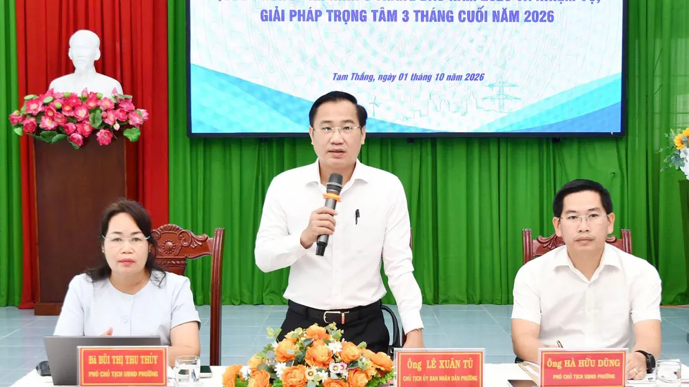 Hội nghị sơ kết đánh giá tình hình thực hiện nhiệm vụ kinh tế - xã hội, quốc phòng - an ninh 9 tháng đầu năm tại phường Tam Thắng