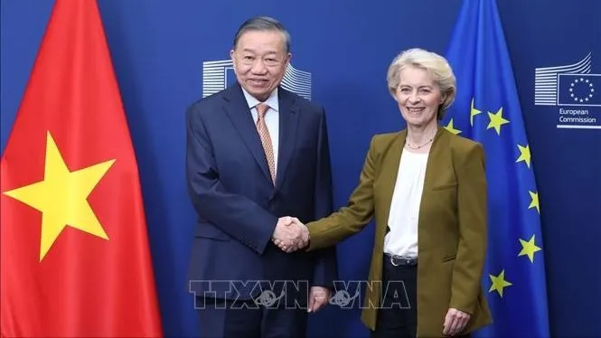 Tổng Bí thư, Chủ tịch nước Tô Lâm gặp Chủ tịch Ủy ban châu Âu Ursula von der Leyen